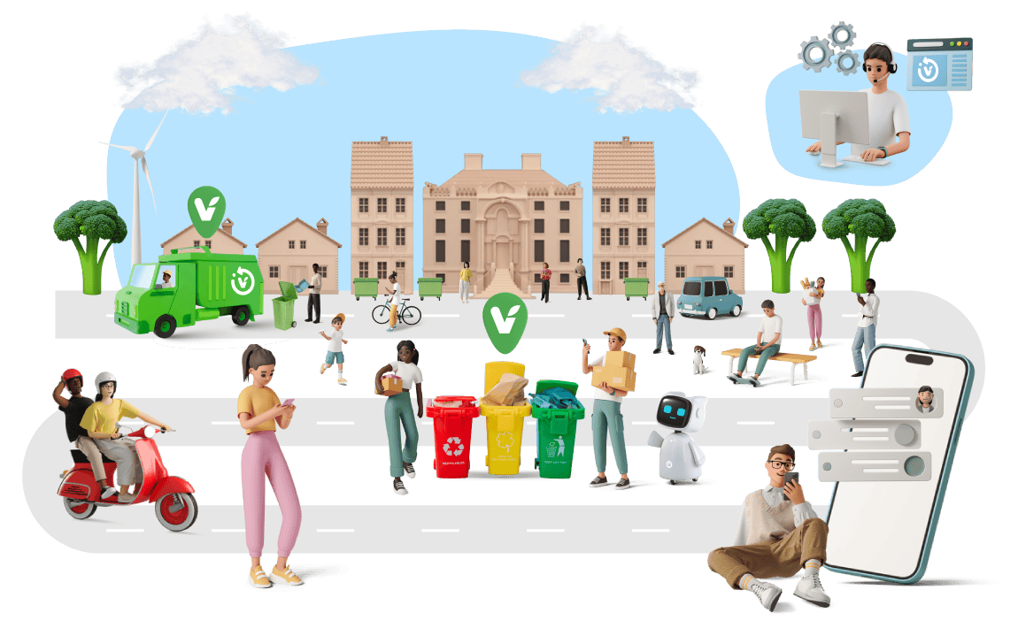 Illustration d'une métropole et des enjeux de la collecte des déchets